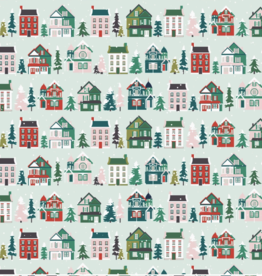 Revel & Co. Holiday Wrapping Paper Roll - Classic Christmas Houses