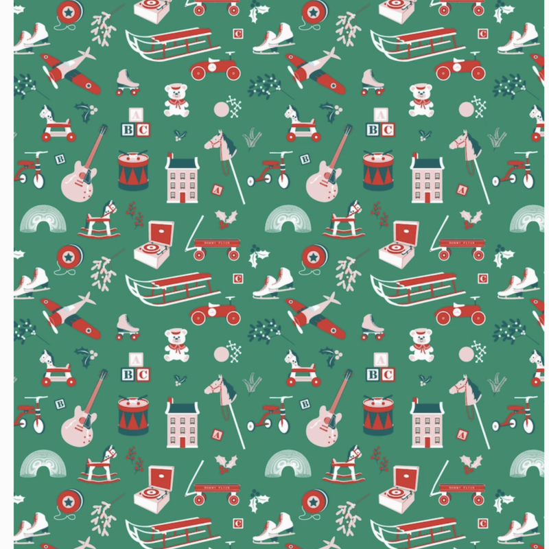 Revel & Co. Holiday Wrapping Paper Roll - Classic Christmas Toys
