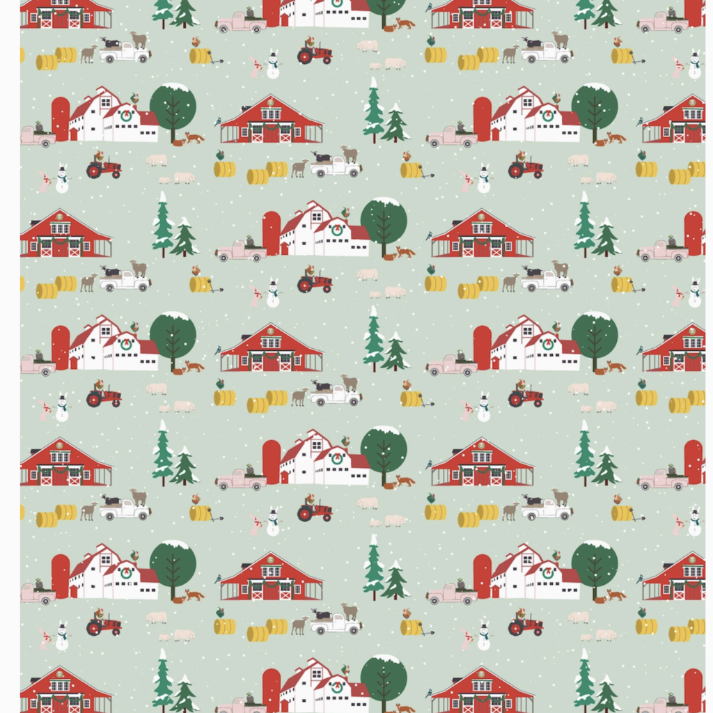 Revel & Co. Holiday Wrapping Paper Roll - Farm in Winter
