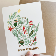 Bottlebrush Graphics Wisconsin Merry Christmas Card