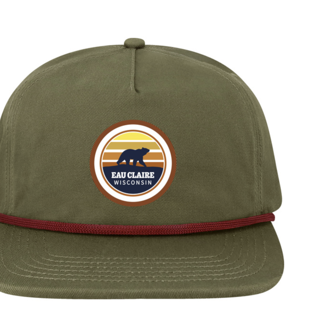 Locale Outdoor Panel Flat Brim Hat - Wisconsin Bear Olive