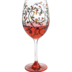 Stemmed  Wine Glass - Christmas Lights