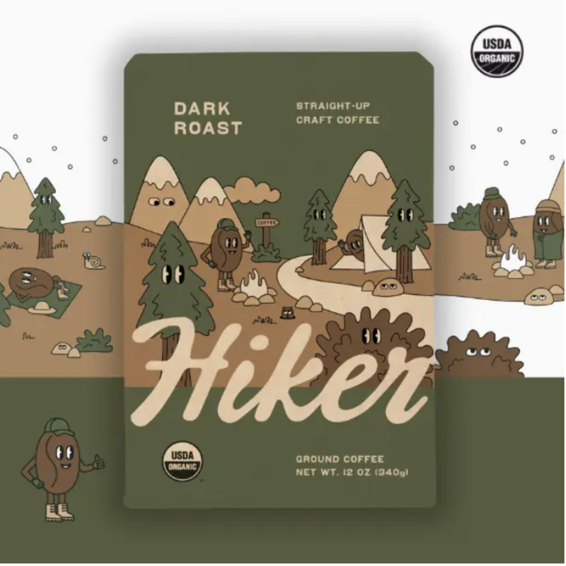 Hiker's Coffee Hiker - Dark Roast Ground Coffee - 12oz
