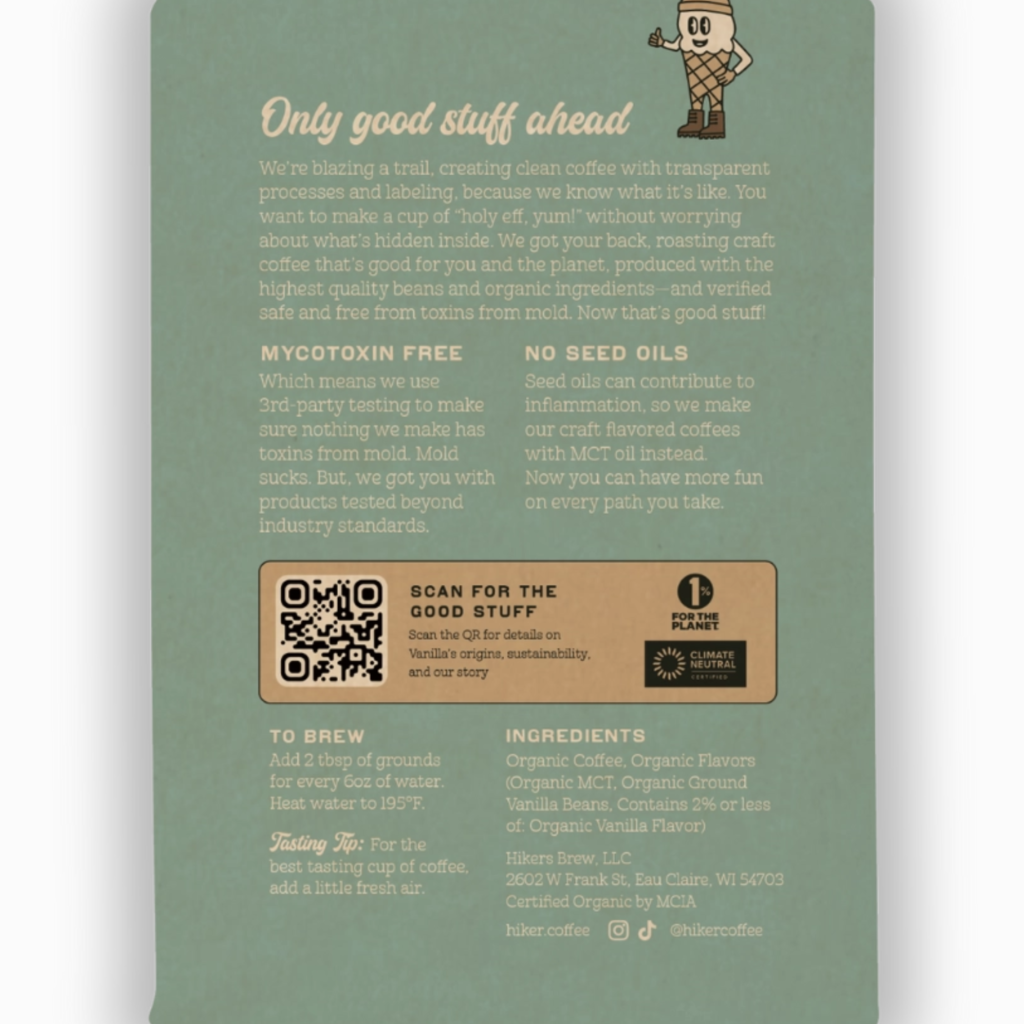 Hiker's Coffee Hiker - Vanilla Ground Coffee - 12oz