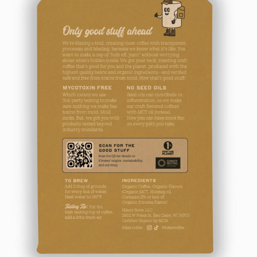 Hiker's Brew Coffee Hiker - S'mores Ground Coffee - 12oz