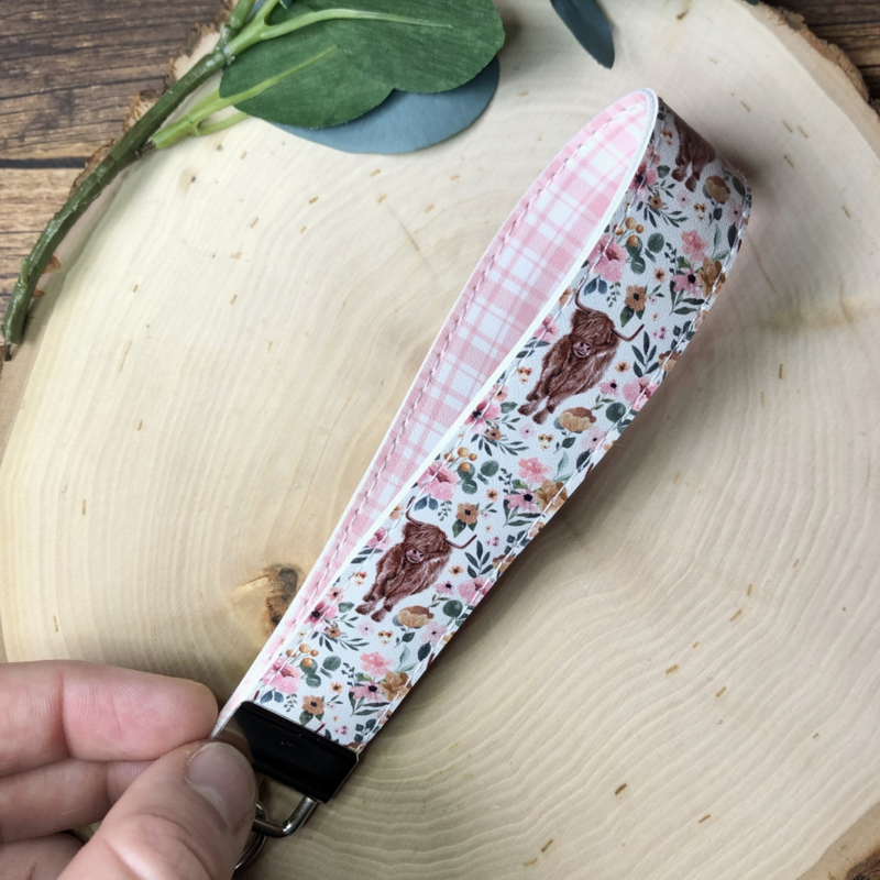 Highland Cow Keychain Wristlet
