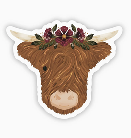 Big Moods (Faire) Highland Cow & Flower Crown Sticker