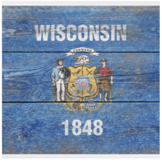 Volume One Postcard - Rustic Wisconsin State Flag