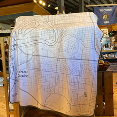 Well Told Wholesale Eau Claire Map Blanket (White & Gray)