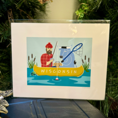 Cindy Lindgren Paul Bunyan Fishing Print (8x10)