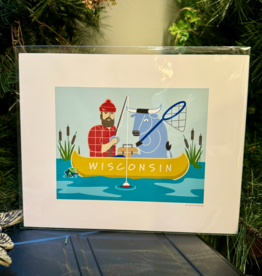 Cindy Lindgren Paul Bunyan Fishing Print (8x10)
