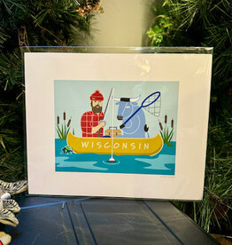 Cindy Lindgren Paul Bunyan Fishing Print (11x14)