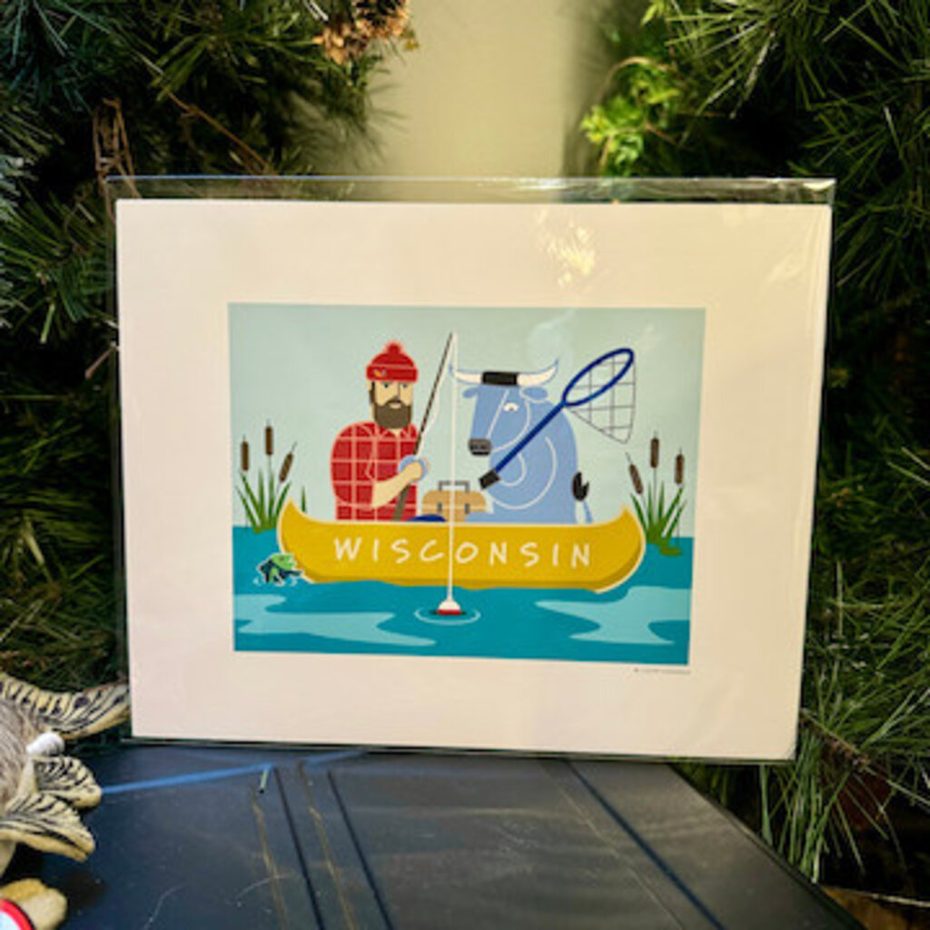 Cindy Lindgren Paul Bunyan Fishing Poster (18x24)