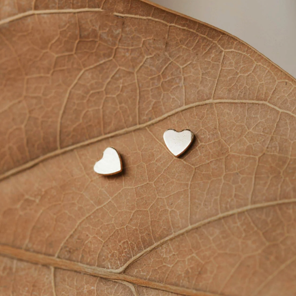 Hello Adorn Jewelry Hello Adorn  - Tiny Heart Studs - Silver