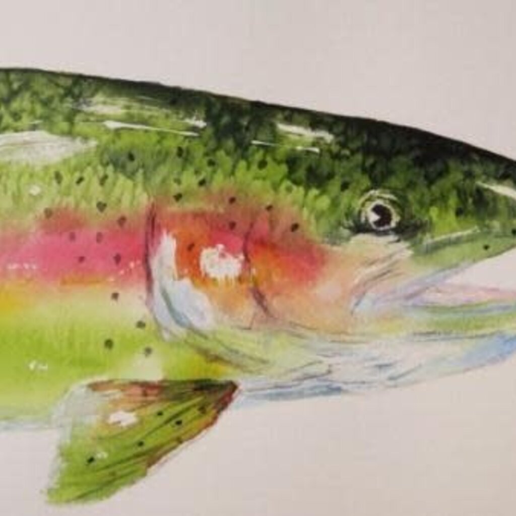 Amy Beidleman Portrait of Rainbow Trout Greeting Card