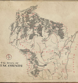 Wisconsin Map-Aged Look - 16x20 (unframed)