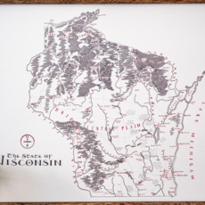 Wisconsin Map-16x20 (unframed)
