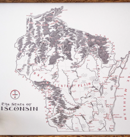 Lord of Maps Wisconsin Map-16x20 (unframed)