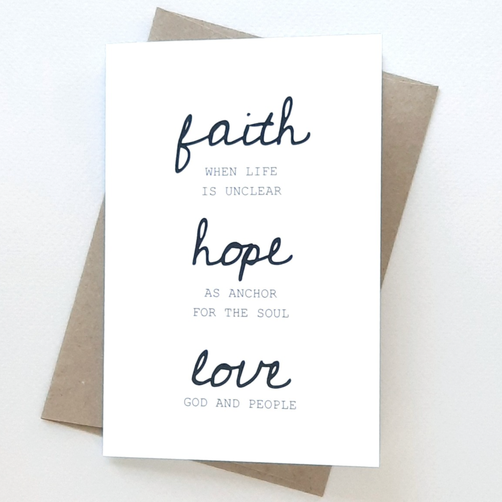 The Middle Shore The Middle Shore - Faith Hope Love Greeting Card