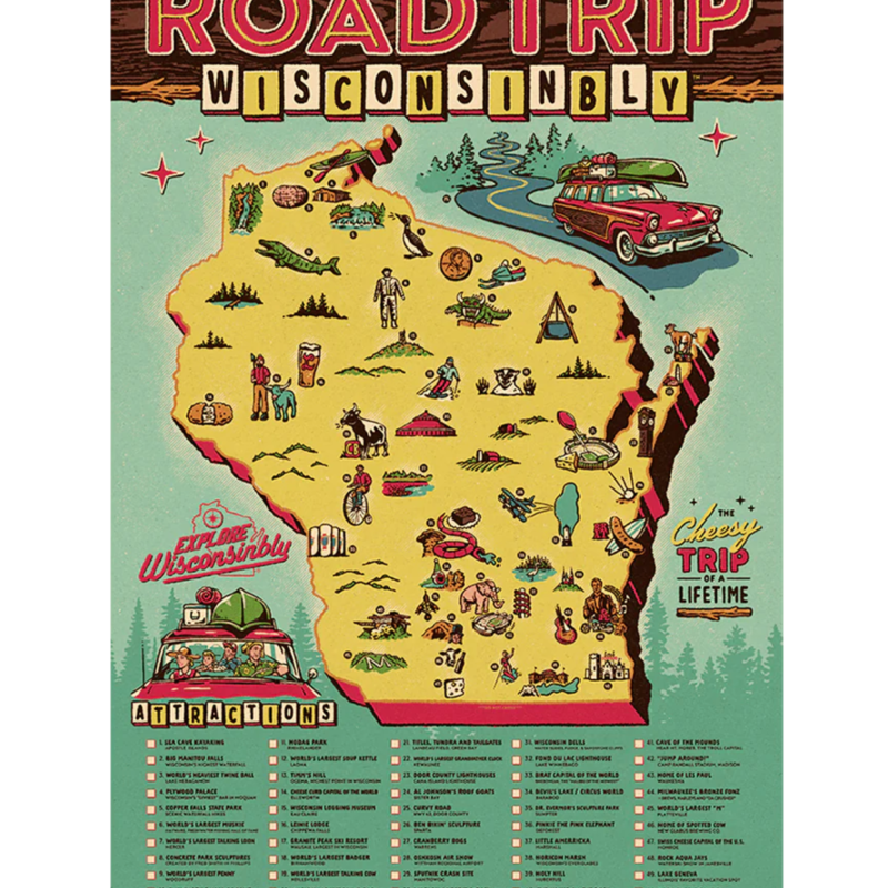 Drink Wisconsinbly Road Trip Wisconsinbly Poster-16x24