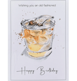 Drink Wisconsinbly Greeting Card: Old Fashioned Happy Birthday watercolor