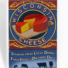 Volume One Vintage Sign Wisconsin Cheese Magnet