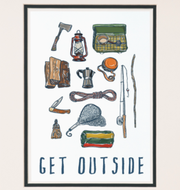 Volume One Camping Gear 'Get Outside' Print 8x10