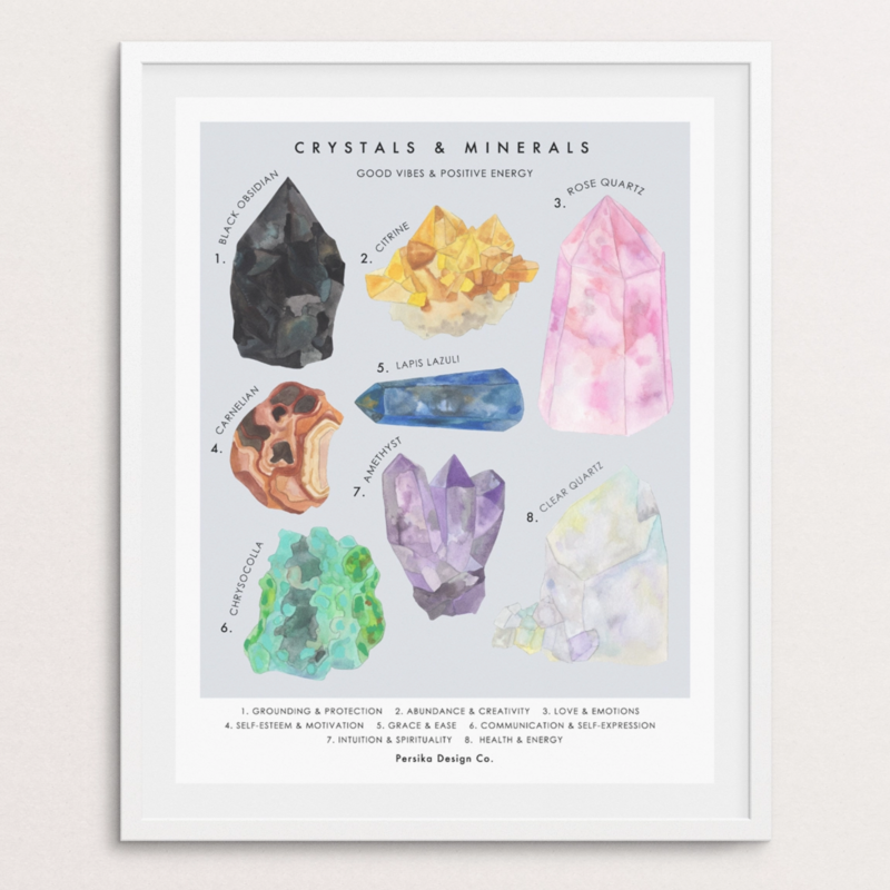 Persika Design Crystals and Minerals Print (11x14)