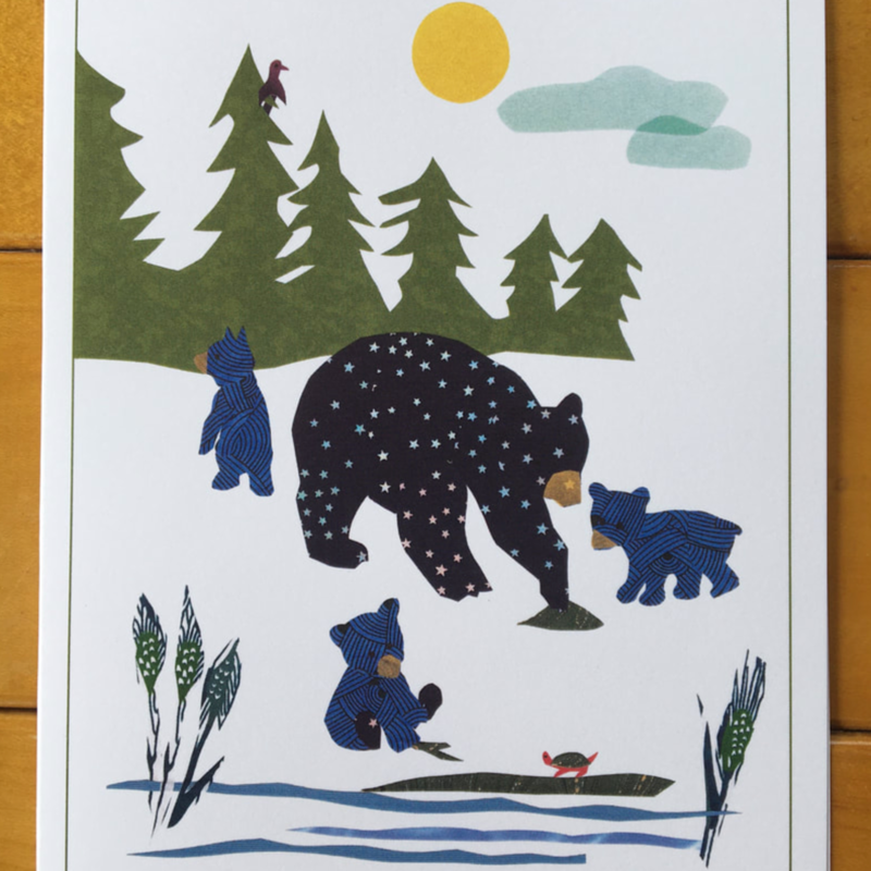 CindraArt Greeting Card - Bears in the Woods