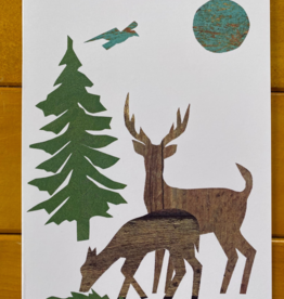 CindraArt Greeting Card - Deer Companions