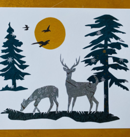CindraArt Greeting Card - Deer in the Pines