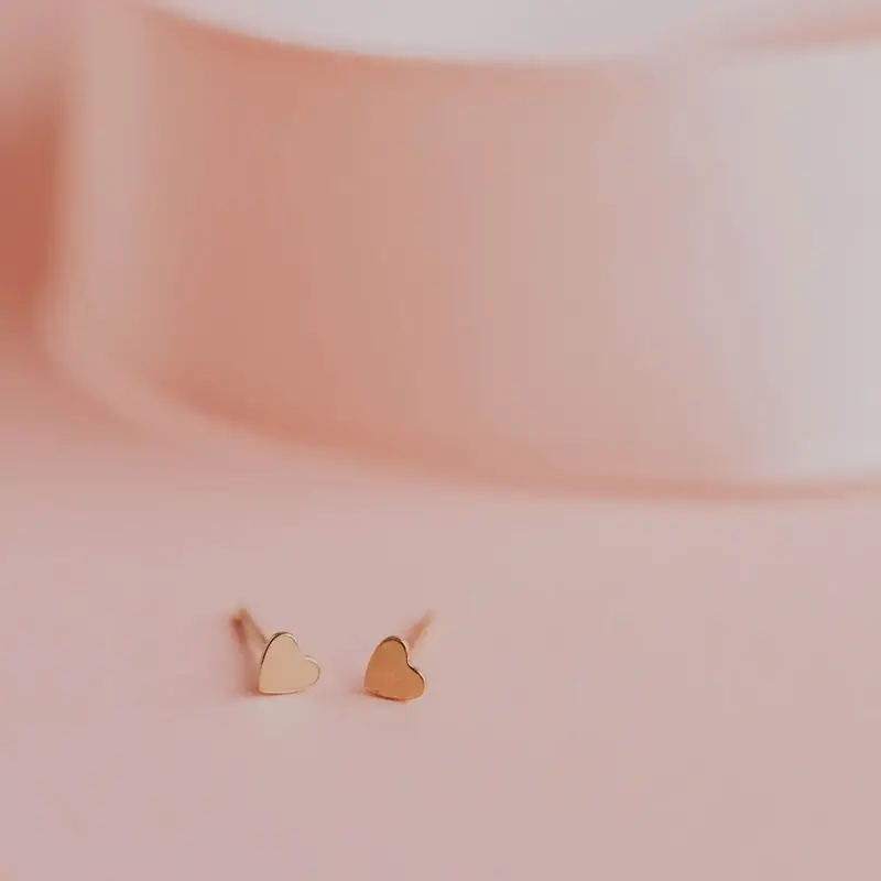 Hello Adorn Jewelry Hello Adorn  - Tiny Heart Studs - Gold