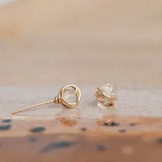 Hello Adorn Jewelry Herkimer Diamond Studs - 14k Gold Fill