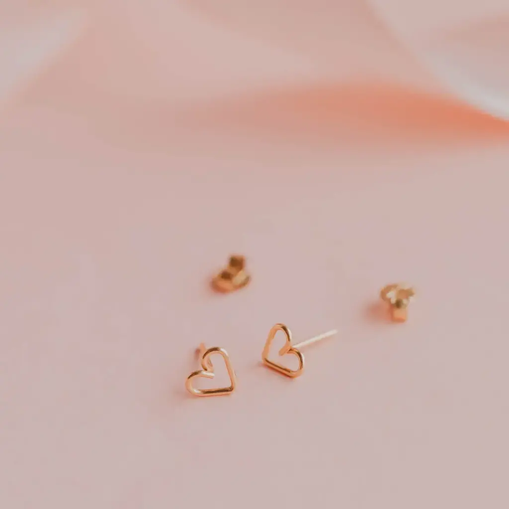 Hello Adorn Jewelry Hello Adorn  - Open Heart Posts - 14k Gold Fill