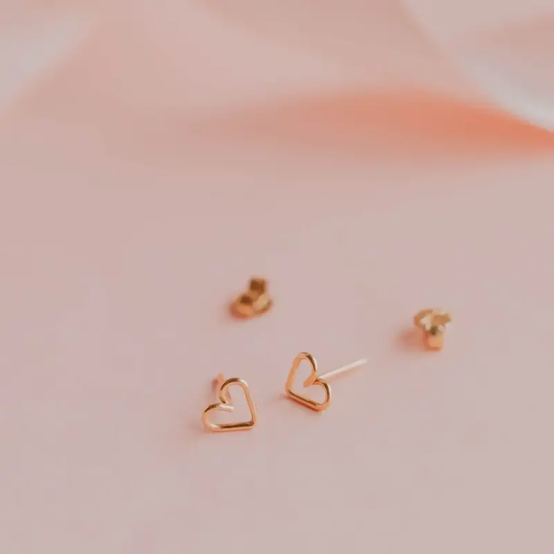 Hello Adorn Jewelry Hello Adorn  - Open Heart Posts - 14k Gold Fill