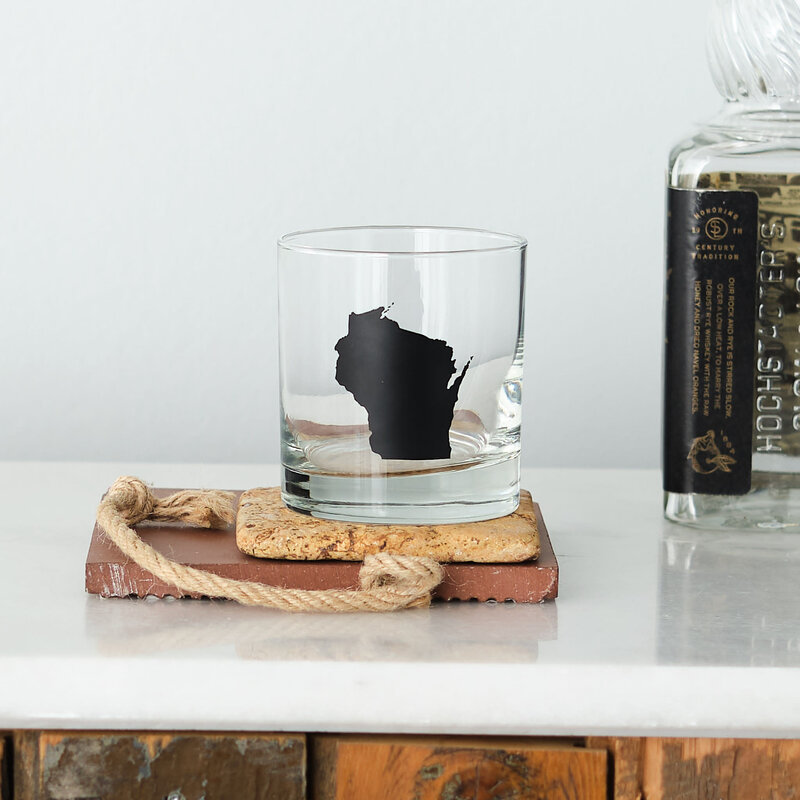 Vital Industries (WI) Rocks Glass - Wisconsin - Matte Black