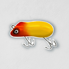 Little Rock Designs Sticker - Red & Yellow Fishing Lure
