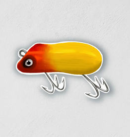 Little Rock Designs Sticker - Red & Yellow Fishing Lure