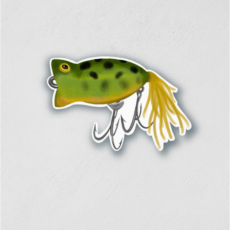 Little Rock Designs Sticker - Green Spotted Fishing Lure