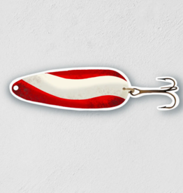 Little Rock Designs Sticker - Red & White Single Hook Fishing Lure