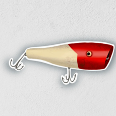 Little Rock Designs Sticker - Red & White Creature Fishing Lure