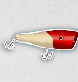 Little Rock Designs Sticker - Red & White Creature Fishing Lure