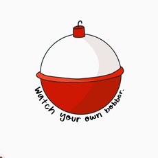 Little Rock Designs Sticker - Round Red & White Bobber