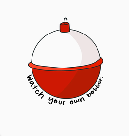 Little Rock Designs Sticker - Round Red & White Bobber