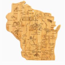 Totally Bamboo Wisconsin-Shaped Bamboo Cutting Board - State Map