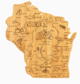 Totally Bamboo Wisconsin-Shaped Bamboo Cutting Board - State Map