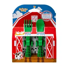 Constructive Eating Set of 2 Tractor Utensils - Green