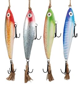 Metal Fishing Lure Hanging Ornament - Assorted
