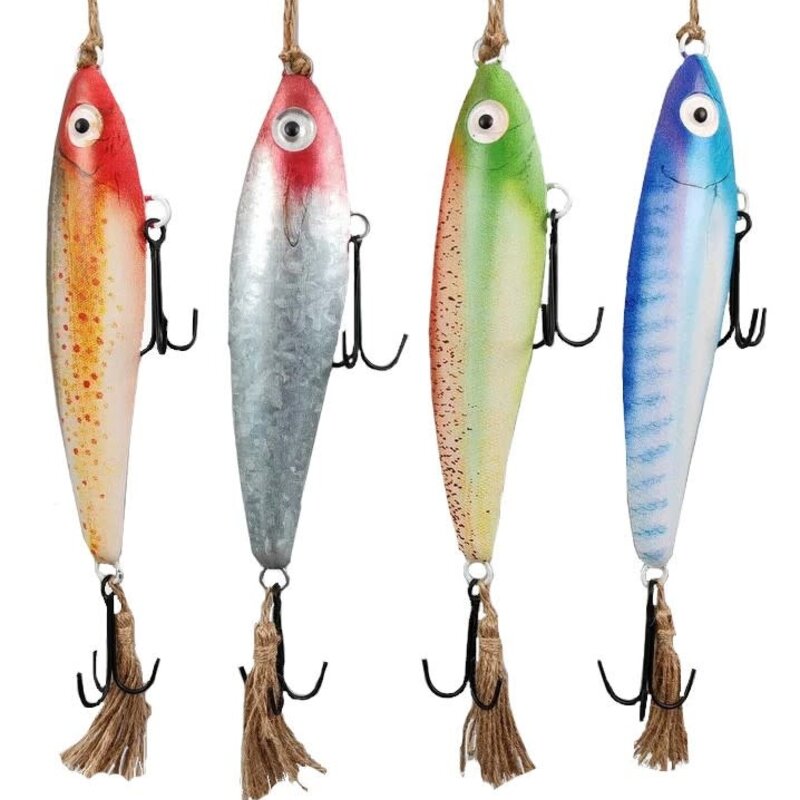 Metal Fishing Lure Hanging Ornament - Assorted