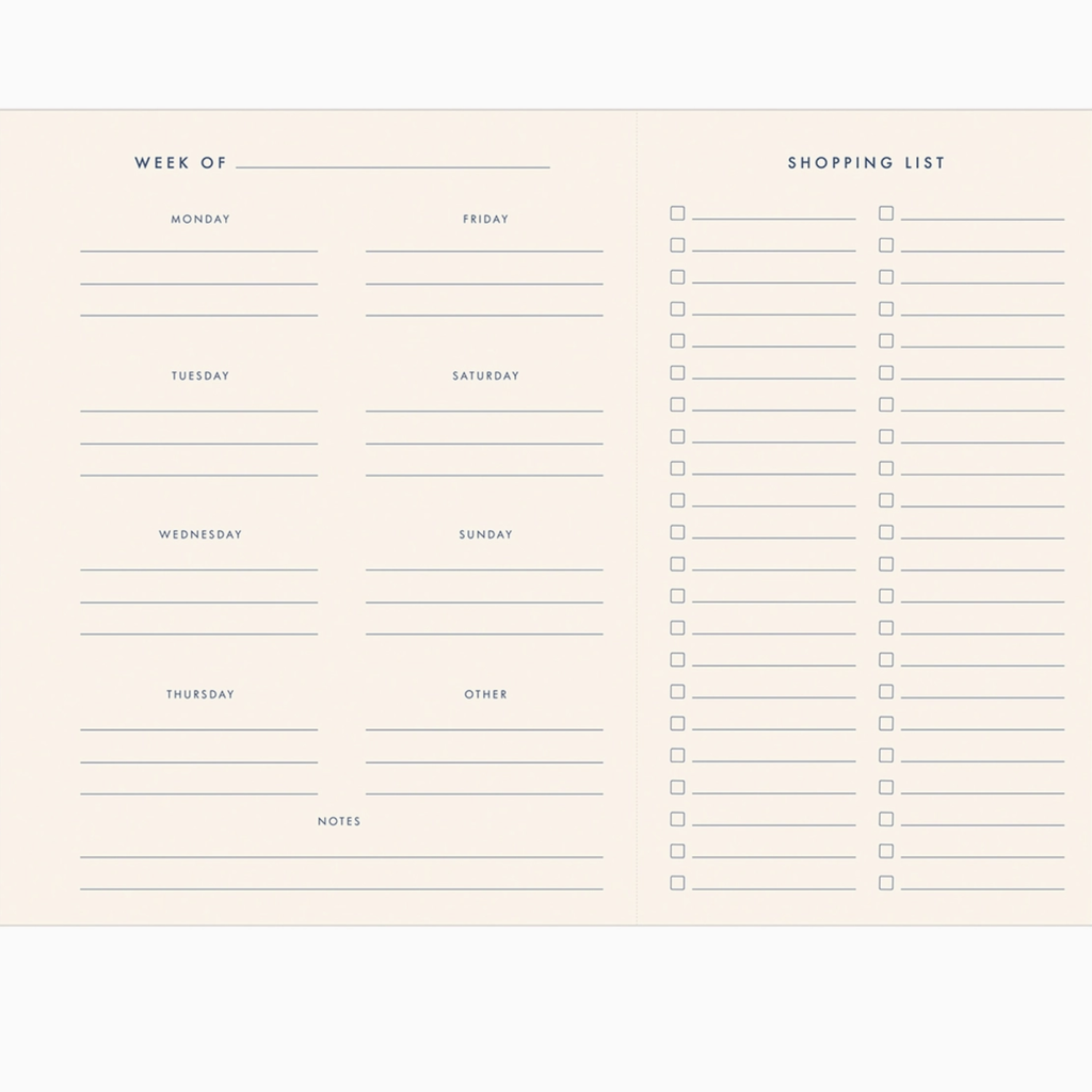 Ruff House Print Shop Meal Planner: Scattered Flowers Sky Blue
